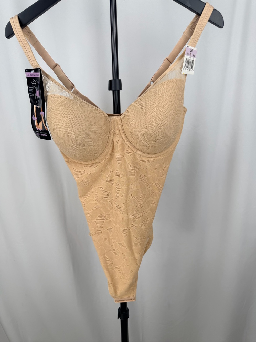 Bali True Control Beige Lace Shaping Bodysuit Firm